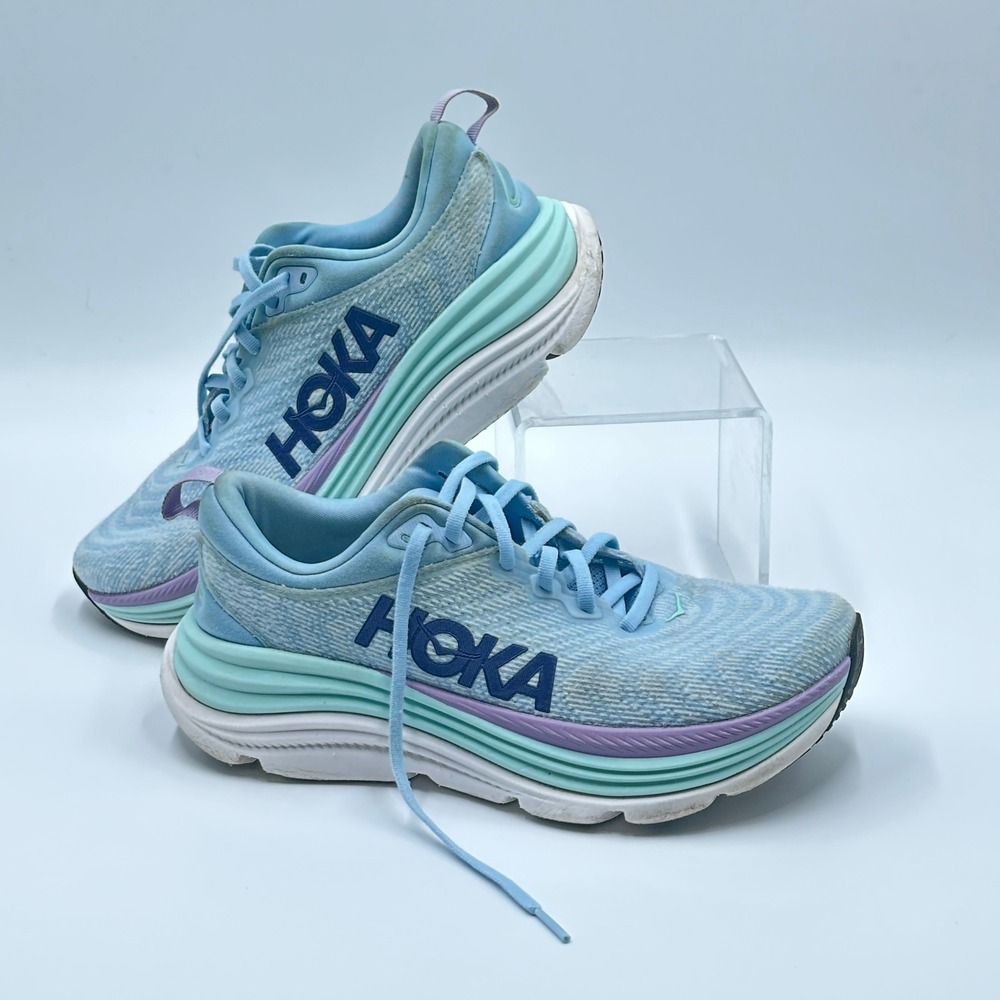 Hoka Gaviota 5 Running Shoes Womens Blue Lavender Good Stability Max Cushion